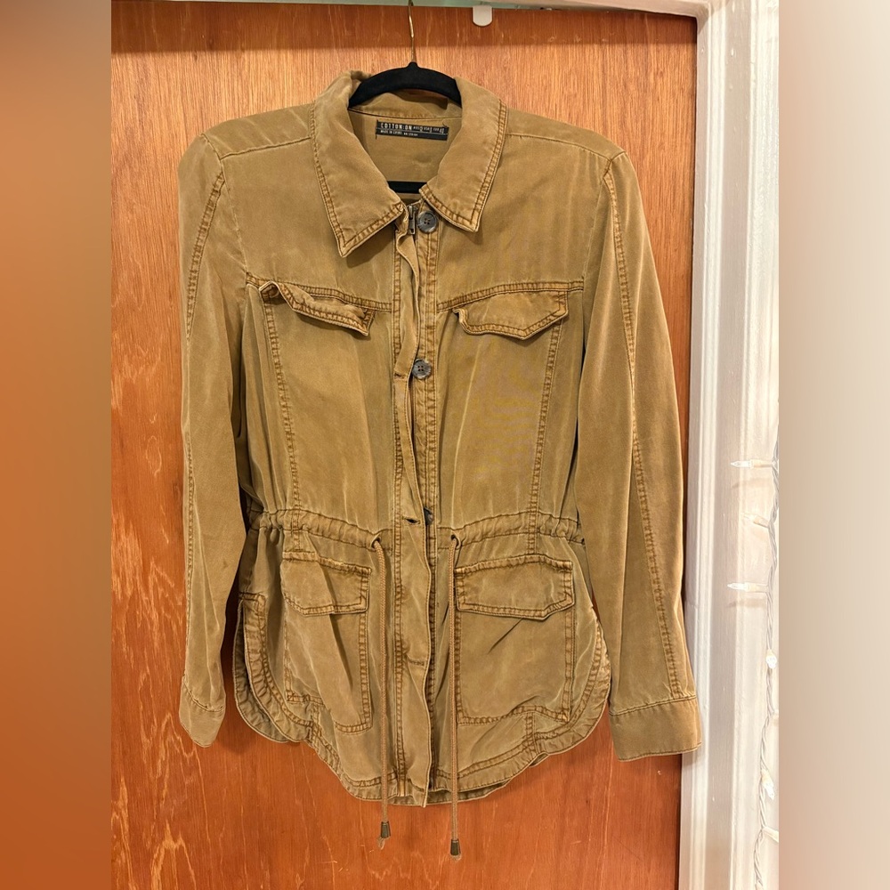 Cotton On Women's Tan Cinch Waist Jacket